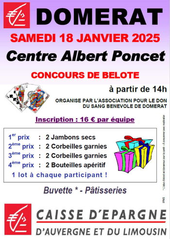 Annonce Concours belote Domérat Allier